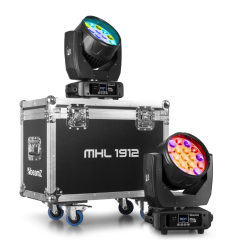 BEAMZ MHL1912 MOVING HEAD WASH CON ZOOM 2PCS EN FLIGHTCASE