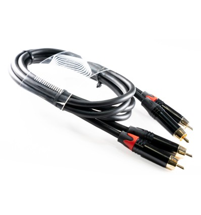 WELX BLACKWAVES RR BLACK - CABLE DOBLE RCA A DOBLE RCA 2 METROS