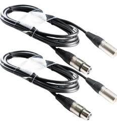 WELX BLACKWAVES CC BALANCED - CABLE DOBLE XLR MACHO A DOBLE XLR HEMBRA 3 METROS