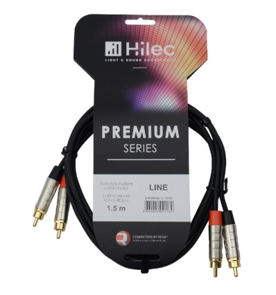 AUDIOPHONY CABLE 2 RCA MACHO A 2 RCA MACHO 1.5M PREMIUM HILEC