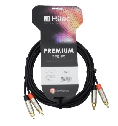 AUDIOPHONY CABLE 2 RCA MACHO A 2 RCA MACHO 3M PREMIUM HILEC