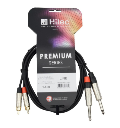 AUDIOPHONY CABLE 2 JACK 6.3 MONO A 2 RCA MACHO 3M PREMIUM HILEC