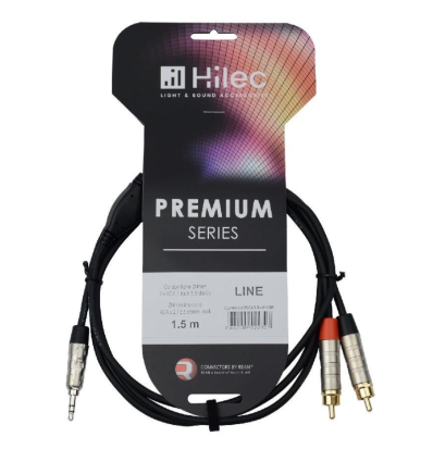 AUDIOPHONY CABLE 1 MINI JACK 3.5 ST A 2 RCA 1.5M PREMIUM HILEC