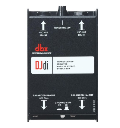 DBX DJDI | Caja de Inyección Pasiva de 2 Canales para Audio Limpio