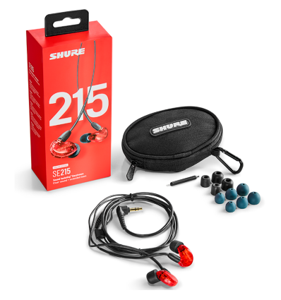 Shure SE215 Red - Auriculares in-ear con aislamiento de sonido