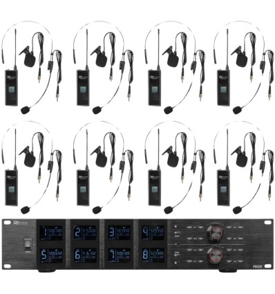 Power Dynamics PD528B Micrófonos Inalámbricos UHF con 8 Petacas