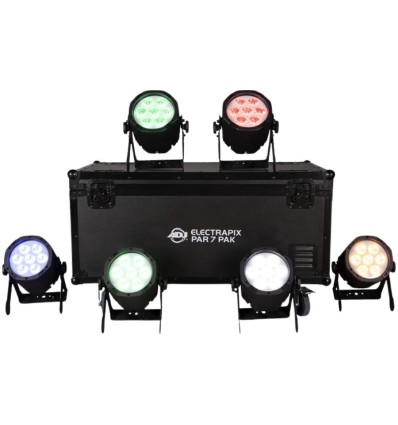 American DJ ElectraPix Par 7 Pak - Sistema LED RGBAL+UV