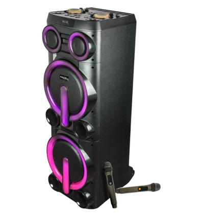 Altavoz Ibiza Sound BOMBMASTER - 1000W y micrófonos inalámbricos