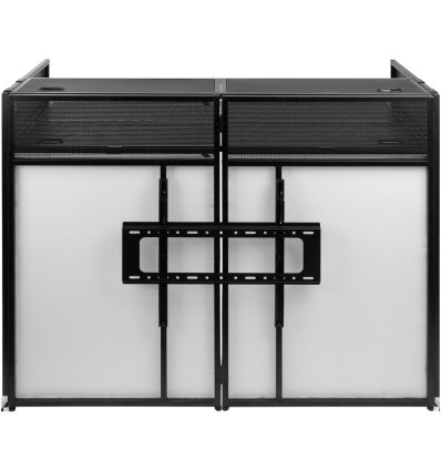 Vonyx DB6 - Cabina DJ plegable con soporte para TV y paneles de lycra